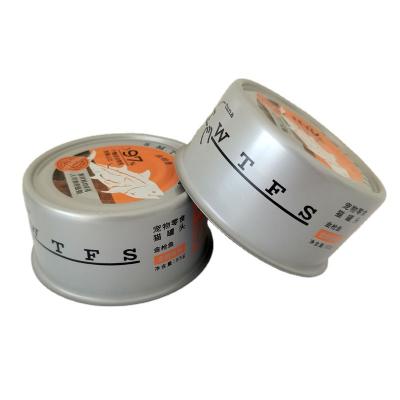 China Recyclable Custom 85g 170g Round Easy Open Aluminum Tin Cans Empty Fish Mini Tin Can For Tuna for sale