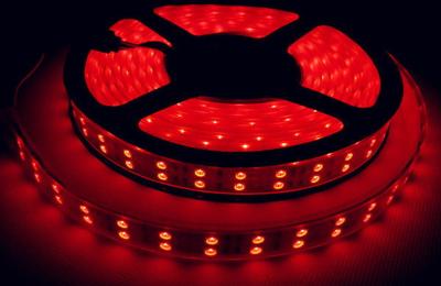 China Red 24V dc 5050 Low Voltage LED Strip 120 leds per meter Double Lines for sale