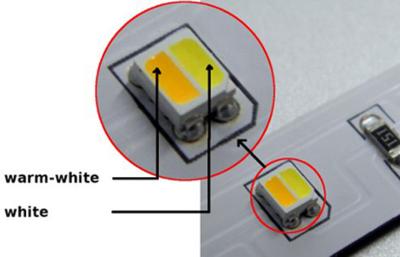 China Temperaturchip 120leds/m mit 3527 LED Streifen CCT justierbarer zu verkaufen