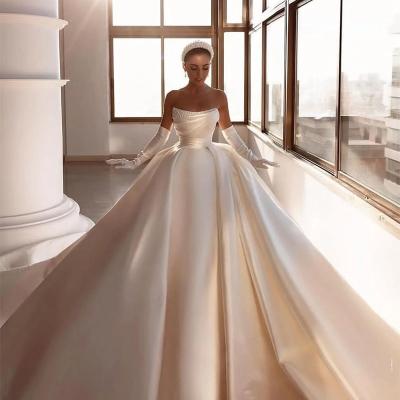 China Anti-static ball gown wedding dress off the shoulder princess prom dresses graduation dresses for ladies trailing long 2022 for sale