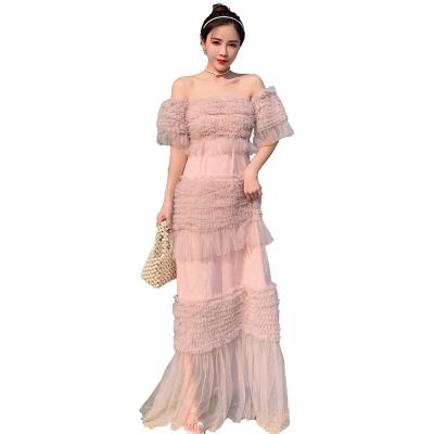 China New Women's Clothing Custom Wholesale Anti-Static Fashion Elegant Casual Dresses Mesh High End Quilted Prom Dresses for sale