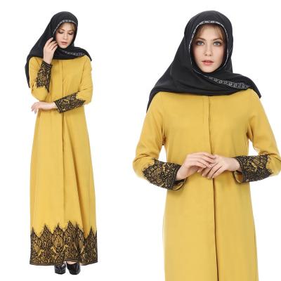 China Casual Modern High Quality Muslim Woman Dress Abaya Long Sleeve Dress For Islamic Muslim Women for sale