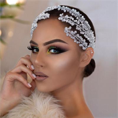 China Fashionable Elegant Crystal Bridal Crystal Hair Accessories Wedding Headpiece Headband Handmade Beaded Accessories drop shipping for sale