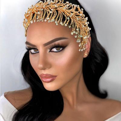 China Personality Fashionable Elegant Bridal White Rhinestone Hairband Headband Wire Jewelry Crown Bridal Drop Shipping for sale