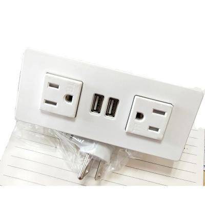 China Residential/Multi-Purpose US Outlet 120V 12A Dual Usa Electric Power Outlets With 2 USB Ports For Conference Table Power Outlet for sale