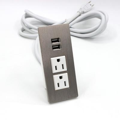 China Champagne Cover USA Dual Residential / General Purpose Power Outlets with USB Ports for Laptop Furniture for sale