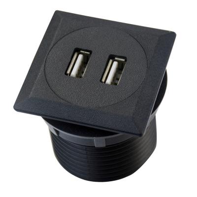 China Residential / Multipurpose Dual USB Power Round Smart Plug Charger Strip For Furniture for sale