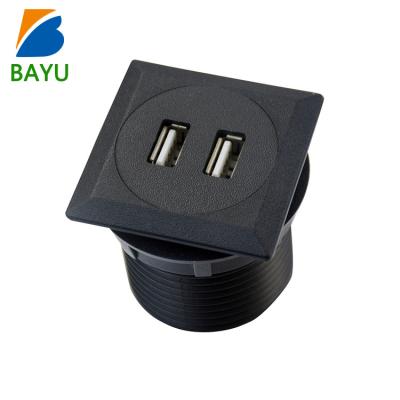 China Dual Socket 2 Socket 2 Left Desk Furniture USB Charging Outlet Residential/All-Purpose Desk USB Charger for UK/US/EU Plug for sale