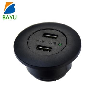 China Residential / Multipurpose Wholesales Fireproof PC Black US USB Charger Dual Port Furniture for sale