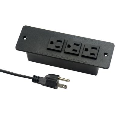 China Residential / Multipurpose Power Strip Security 3 Outlets Power Socket For Office Furniture for sale