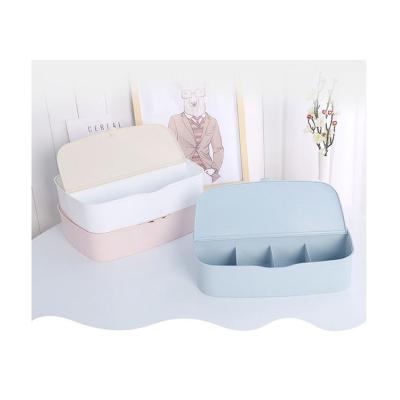 China Good Quality Double Color Plastic Underwear Storage Box Eco-friendly Sustainable Plastic Pink White Blue Open for sale