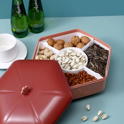 China Wholesale Viable Wheat Straw Food Grade Food Grade Container Box Nuts Dried Fruit Dish Plastic Snaker Candy Tray With Lid for sale