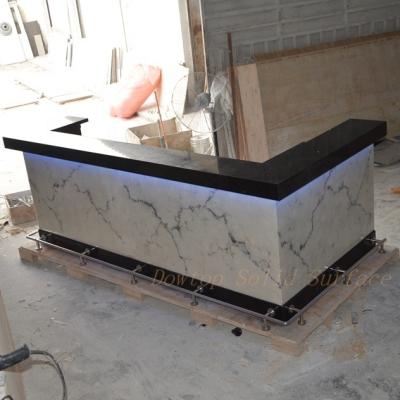 China Solid bar counter nightclub marble table light bar modern home LED bar counter design for sale