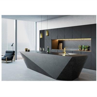 China Modern Custom Stylish Black Marble Island Table Small Kitchen Bar Counter Home Kitchen Counter for sale