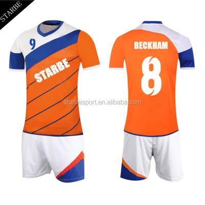 China Custom Sets Full Set Sublimated Black White Stripes Soccer Uniform For Men for sale