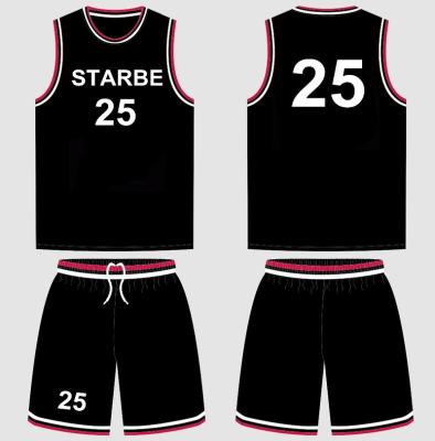 China Antibacterial NO MOQ Custom New Dry Fit Basketball Uniform Black for sale