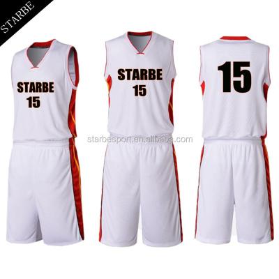 China Antibacterial design basketball uniforms online/wholesale reversible basketball uniforms/cheap mesh basketball tank tops for sale