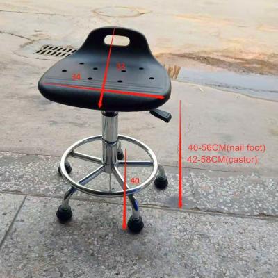 China Portable Lab Gaslift Stool PU Foam Leather Antistatic Chair for Laboratory Use for sale