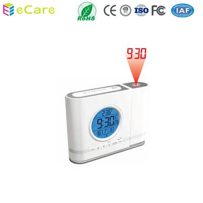 China Dual alarm clock with temperauter show IC306 -3 worldwide controlled radio projector alarm clock with LED light for sale