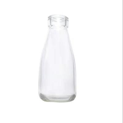 China High Quality Color Wholesale Transparent Beverage Plain Milk Glass Bottle With 220ml for sale