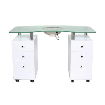 China Bomacy High Quality Easy To Clean Nail Table Beauty Salon Furniture Manicure Table Nail Desk With Drawers for sale