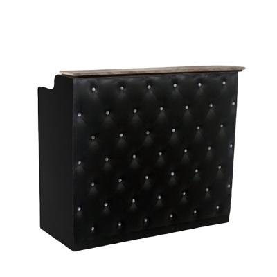 China Bomacy Black Beauty Salon Office Furniture Front Reception Desk For Manicure Durable Material Modern Desk for sale