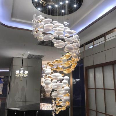 China Bomacy Contemporary Modern Custom Spiral Crystal Chain Chandelier For Hotel Large Lighting LED Pendant Lamp and Living Room for sale