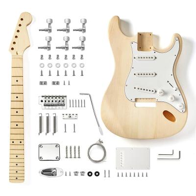 China Basswood DIY Electric Guitar Kits Start Right Handed Style Beginner Kits 6 String With Basswood Body Build Your Own Guitar for sale