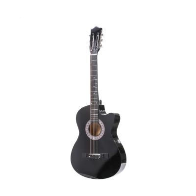 China Cheap Basswood 38 Inch Cutaway Acoustic Guitar With 3 Band EQ for sale