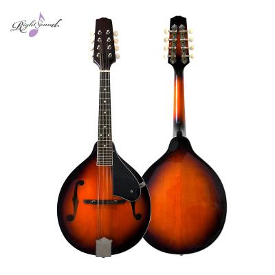 China Basswood Plywood A Sunburst 8 Style Mandolin Musical Instrument String Acoustic Mandolin for sale