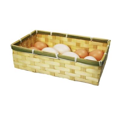 China Wholesale Eco-friendly Handmade Woven Bamboo Folding Open Storage Bamboo Basket For Fruit Vegetable for sale