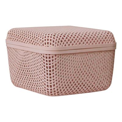 China Factory Direct Rectangle Woven Storage Folding Bamboo Basket With Lid for sale