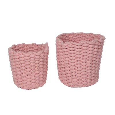 China Amazon Hit Folding Eco-Friendly Handmade Cotton Rope Basket Customized Storage For Home for sale