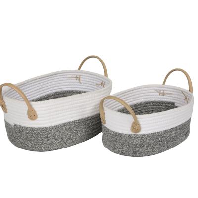 China Large Folding Cotton Rope Basket Storage Home Cheap Sale Basket for sale