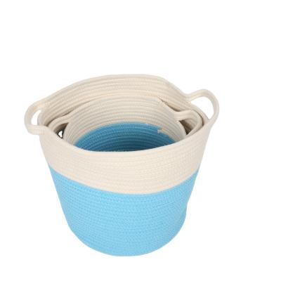 China Folding Basket Wholesale Children's Folding Storage Basket Cotton Rope Basket Baby Household Toy Storage for sale