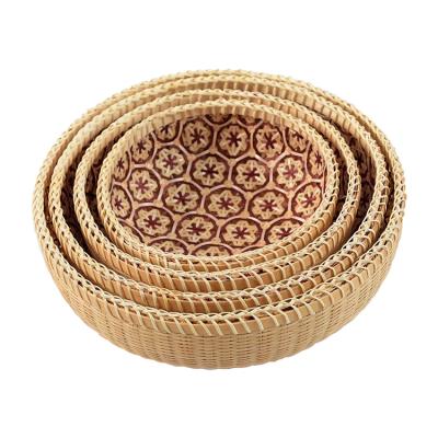 China Eco - Friendly Biodegradable Woven Bamboo Folding Storage Basket For Vegetable for sale