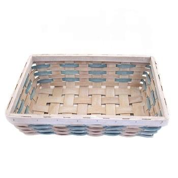 China Wholesale Woven Folding Shredded Food Storage Basket Woven Shallow Basket For Organization for sale