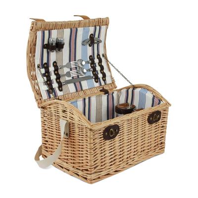 China Folding 2 person handcraft gift basket woven picnic wicker weaving basket for sale