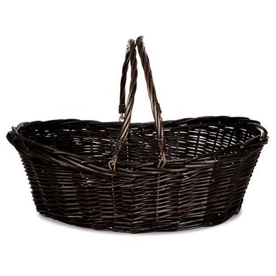 China Folding Brown Woven Wicker Gift Basket for sale