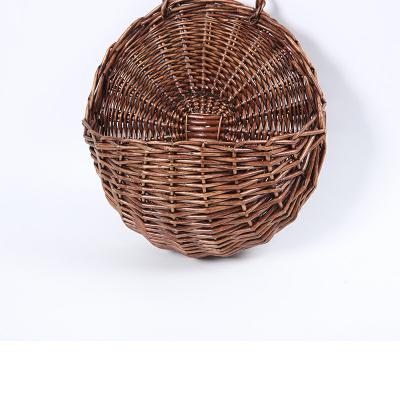 China Handwoven Natural Wicker Hanging Hanging Basket Modern Design Flowerpot Folding Storage Basket Flower Planter Wicker Planter Basket for sale