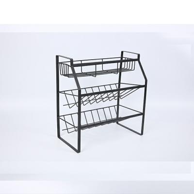 China Professionally Made Customizable Folding Iron Shelf Storage Basket for Kitchen Storage of Fruit and Vegetable Baskets for sale