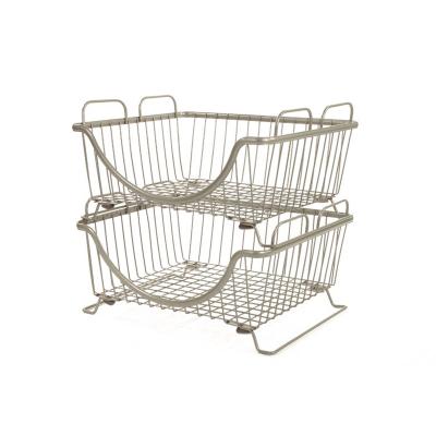 China Farmhouse Metal Storage Basket Metal Open Fruit Basket for sale