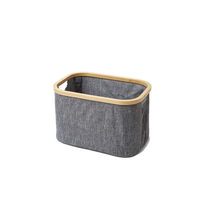 China Viable Frame Bamboo Cloth Folding Clothes Laundry Trash Bin Basket Toys Books Clothes Organizer Storage Basket For Bathroom for sale