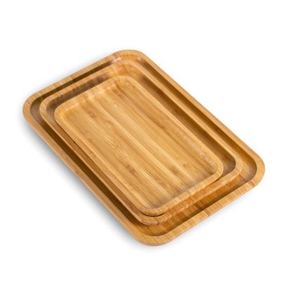 China Simple Decorative Large Size Table Top Bamboo Rectangular Serving Plates Tea Coffee Breakfast Candy Serving Tray for sale