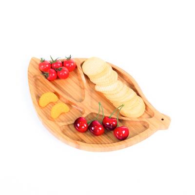 China Single Serving Custom Wood Platter Tray Snack Dish Food Shape Leaf Wood Tray For Home for sale