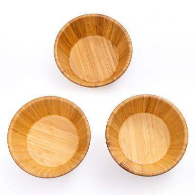 China 2021 Custom Made Oval Salad Bowl Outlet Handwork Food Storage Container Wholesale Bamboo Wooden Home Hotel Restaurant Viable 5pcs for sale