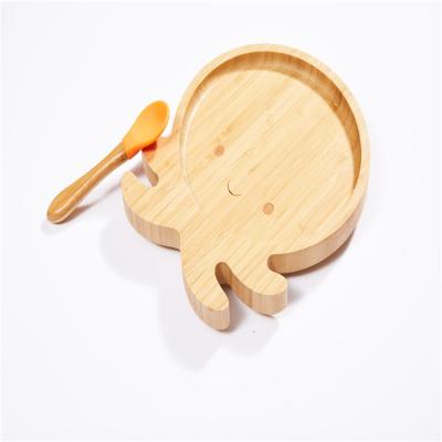 China Contemporary Bamboo Children's Dish Children's Dessert Dish Baby Tableware Baby Tray Cartoon Cutlery Set Children Platter for sale