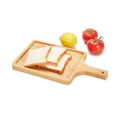 China Viable Bamboo Cutting Board for Kitchen Spatula Paddle Tray Bread Cheese Board Cut Meat Vegetables Fruits with Handle for sale