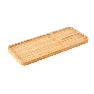 China Hotel Serving Tray Rastaurant 3 Racks BBQ Tray Divider Baking Truffle Belt Belt Dish Dinner Bamboo Home Snack Place Dessert Tray for sale