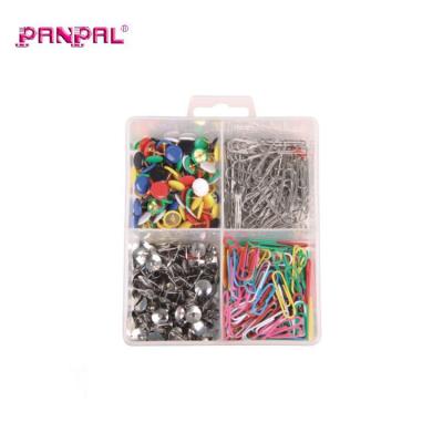 China china manufacturer box 450pcs office set paperclip steel decorative paper clip card pin thumb tip for sale